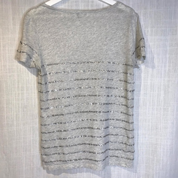 J. Crew Sequin Stripe Tee - S - Picture 3 of 5